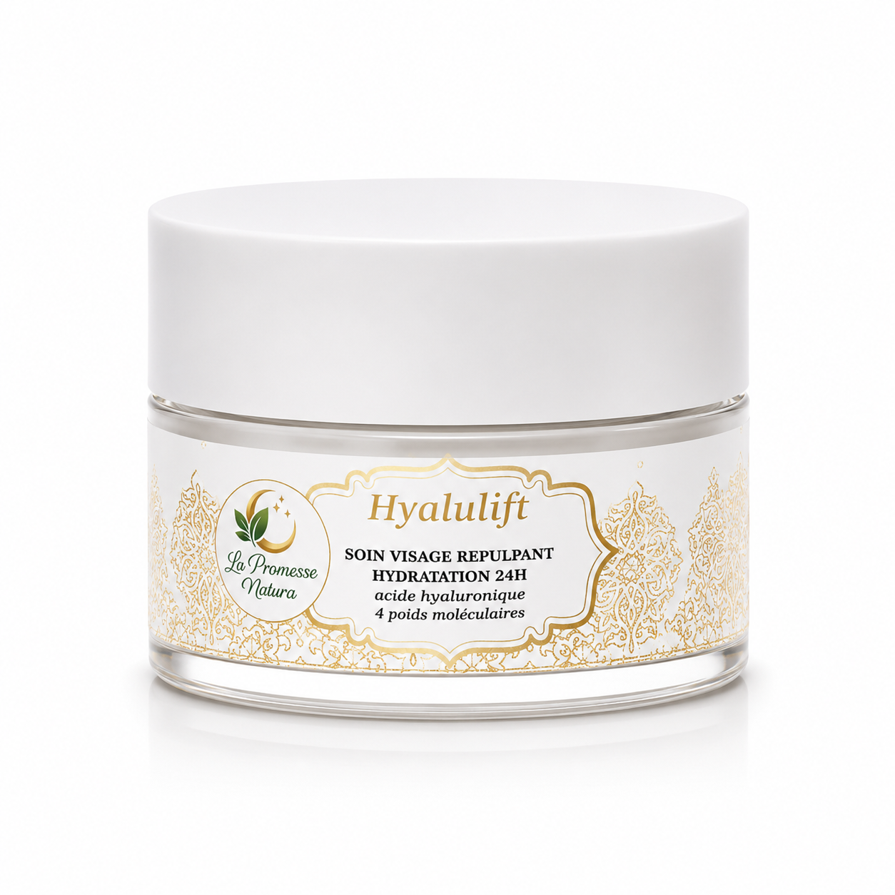 Pot de crème Hyalulift 50 ml, soin visage hydratant à l'acide hyaluronique- La Promesse Natura.