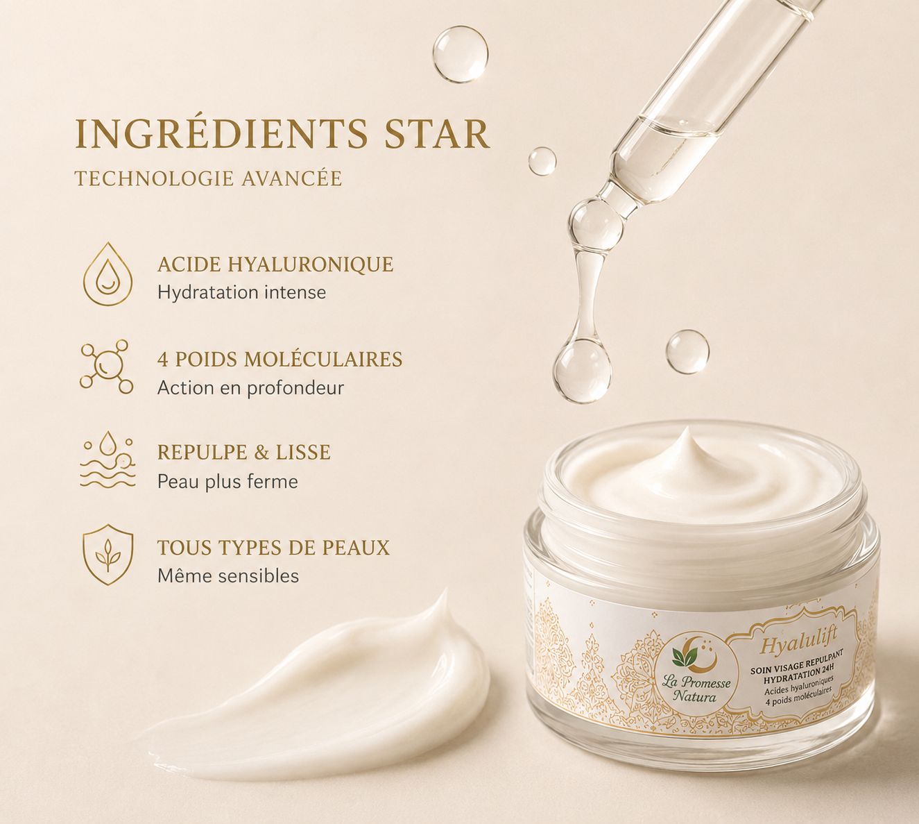 Hyalulift — Soin Anti-Âge Hydratant à l'Acide Hyaluronique | 50ml La Promesse Natura