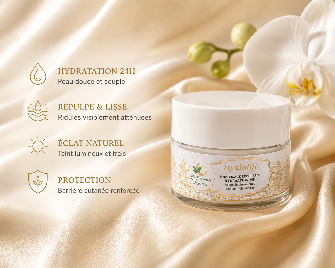 Hyalulift — Soin Anti-Âge Hydratant à l'Acide Hyaluronique | 50ml La Promesse Natura
